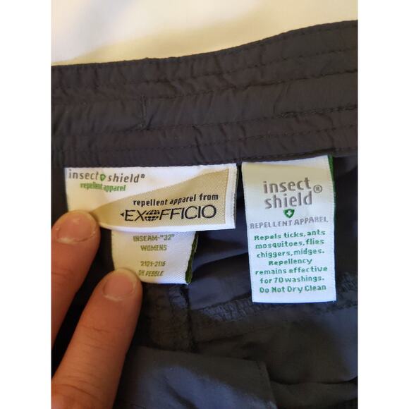 ExOfficio Insect Shield Hiking Pants 16 Bug Repellent Gray Outdoor Travel Women - Picture 3 of 8